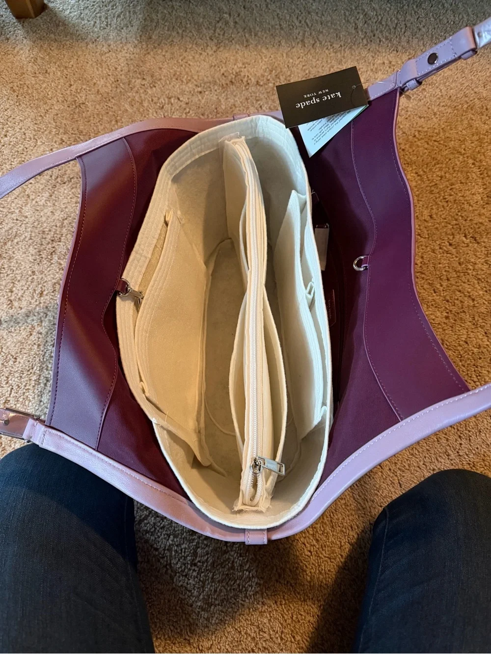 NWT Kate Spade large suede Deco
